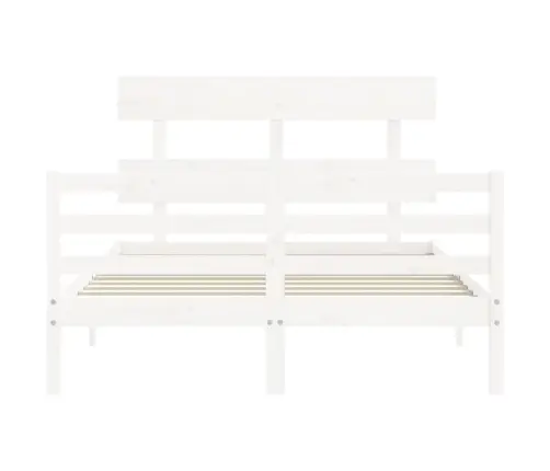 Lovos Rėmas Su Galvūgaliu, Baltas, Mediena, Mažas Dvivietis