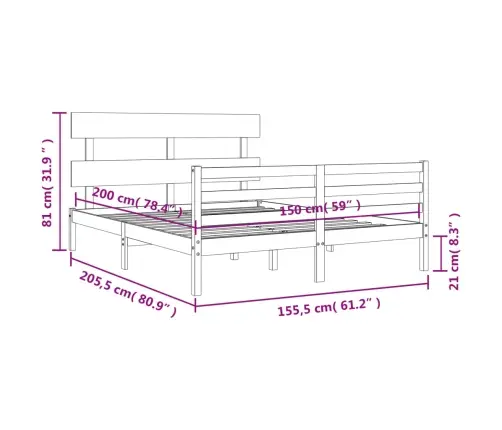 Gultas Rāmis Ar Galvgali, King Size Izmērs, Masīvkoks Vidaxl Gultas Rāmis Ar Galvgali, King Size Izmērs, Masīvkoks Vidaxl