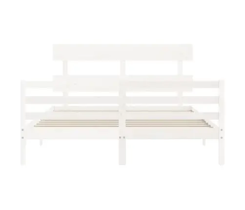 Lovos Rėmas Su Galvūgaliu, Baltas, 160X200cm Medienos Masyvas