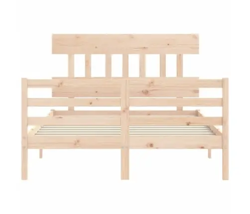 Gultas Rāmis Ar Galvgali, Divvietīgs, Masīvkoks Vidaxl