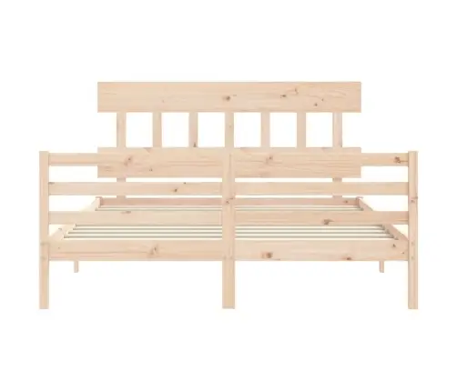 Gultas Rāmis Ar Galvgali, 160X200 Cm, Masīvkoks Vidaxl