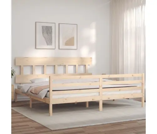 Gultas Rāmis Ar Galvgali, Super King Size, Masīvkoks Vidaxl