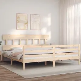 Gultas Rāmis Ar Galvgali, Super King Size, Masīvkoks Vidaxl