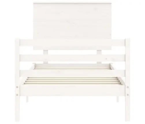 Voodiraam Peatsiga, Valge, Täispuit