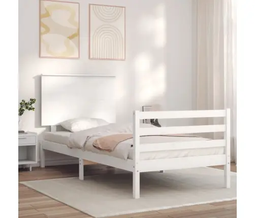 Voodiraam Peatsiga, Valge, Täispuit