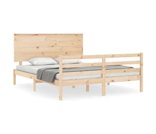 Gultas Rāmis Ar Galvgali, King Size Izmērs, Masīvkoks Vidaxl