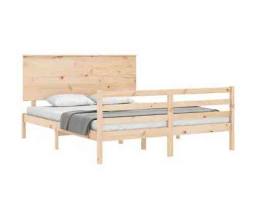 Gultas Rāmis Ar Galvgali, King Size Izmērs, Masīvkoks Vidaxl