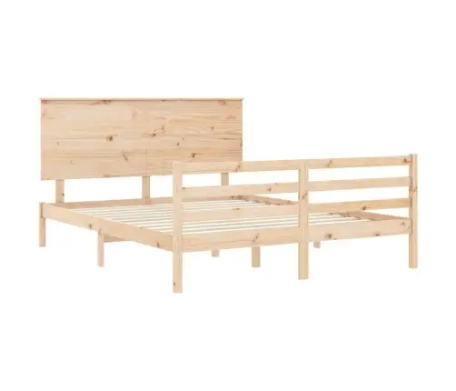 Gultas Rāmis Ar Galvgali, King Size Izmērs, Masīvkoks Vidaxl