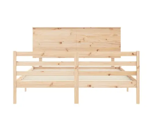 Gultas Rāmis Ar Galvgali, King Size Izmērs, Masīvkoks Vidaxl