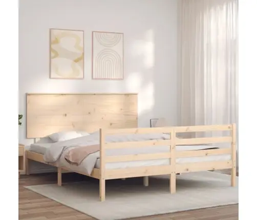 Gultas Rāmis Ar Galvgali, King Size Izmērs, Masīvkoks Vidaxl