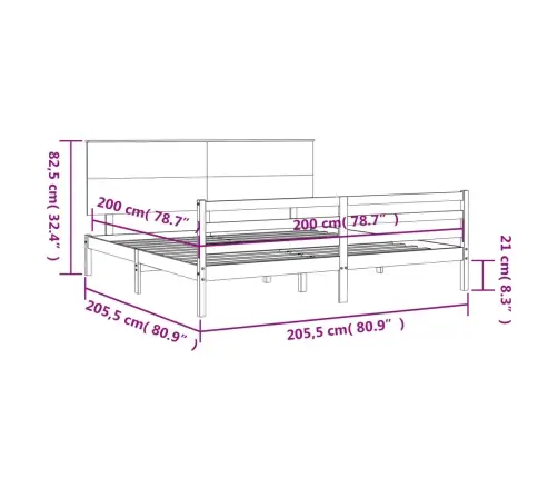 Voodiraam Peatsiga, 200 X 200 cm Täispuit