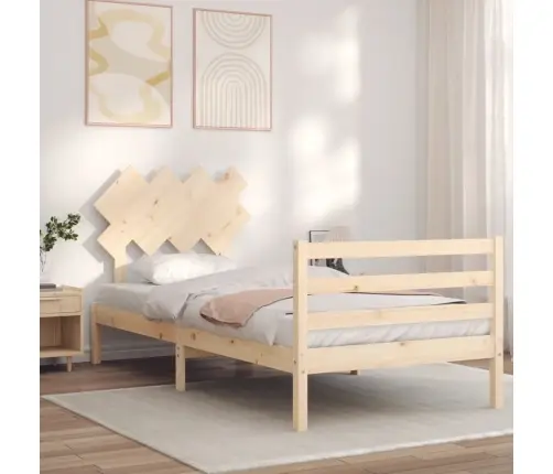 Gultas Rāmis Ar Galvgali, Vienvietīgs, Masīvkoks Vidaxl