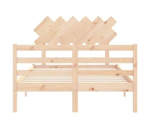 Gultas Rāmis Ar Galvgali, Divvietīgs, Masīvkoks Vidaxl