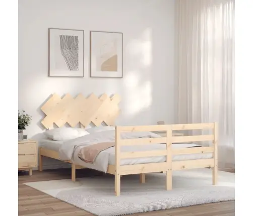 Gultas Rāmis Ar Galvgali, Divvietīgs, Masīvkoks Vidaxl