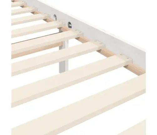 Lovos Rėmas Su Galvūgaliu, Baltas, Medienos Masyvas, Dvivietis