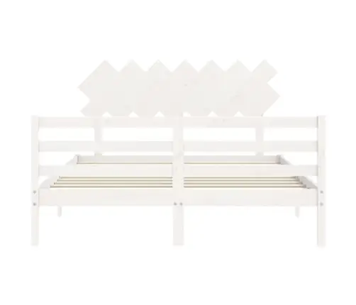 Lovos Rėmas Su Galvūgaliu, Baltas, 140X200cm Medienos Masyvas