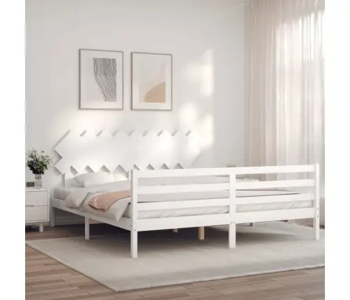 Voodiraam Peatsiga, Valge, Täispuit