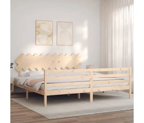 Gultas Rāmis Ar Galvgali, 200X200 Cm, Masīvkoks Vidaxl
