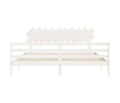 Lovos Rėmas Su Galvūgaliu, Baltas, 200X200cm Medienos Masyvas