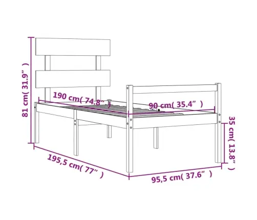 Vanemate Inimeste Voodiraam Peatsiga, Täispuit