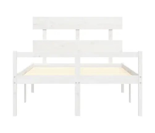 Vanemate Inimeste Voodiraam Peatsiga, Valge, Täispuit