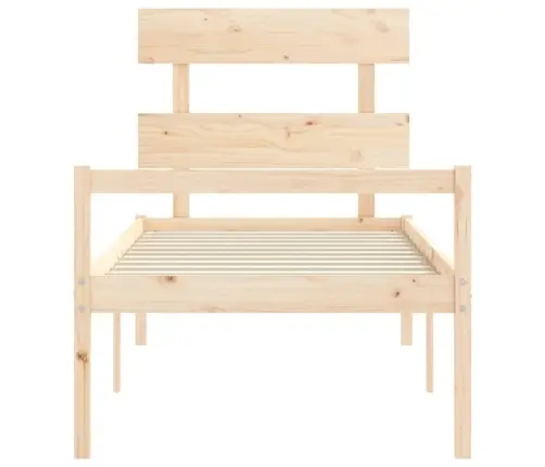 Gulta Ar Galvgali Senioriem, 90X200 Cm, Masīvkoks Vidaxl