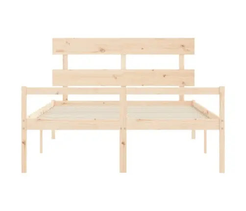 Gulta Ar Galvgali Senioriem, 160X200 Cm, Masīvkoks Vidaxl