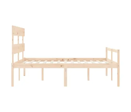 Gulta Ar Galvgali Senioriem, 160X200 Cm, Masīvkoks Vidaxl