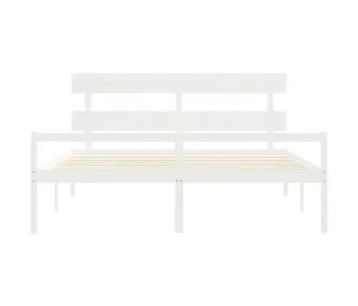 Lova Senjorams Su Galvūgaliu, Baltas, Mediena, Itin Didelis