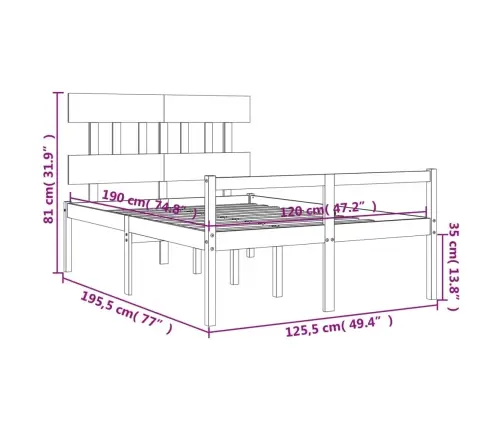 Gulta Ar Galvgali Senioriem, Divvietīgs, Masīvkoks Vidaxl