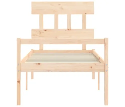 Gulta Ar Galvgali Senioriem, 90X200 Cm, Masīvkoks Vidaxl