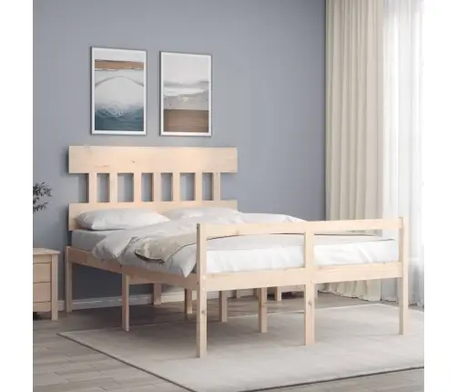 Gulta Ar Galvgali Senioriem, 120X200 Cm, Masīvkoks Vidaxl