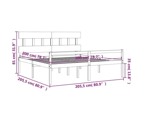 Lova Senjorams Su Galvūgaliu, 200X200 cm Medienos Masyvas