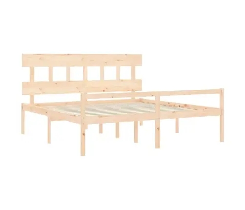 Lova Senjorams Su Galvūgaliu, 200X200 cm Medienos Masyvas