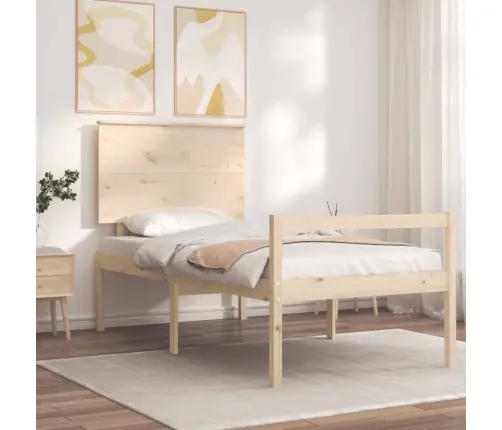 Lova Senjorams Su Galvūgaliu, Medienos Masyvas, Maža Vienvietė