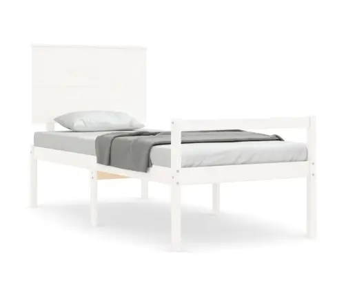 Lova Senjorams Su Galvūgaliu, Baltas, Mediena, Vienvietis