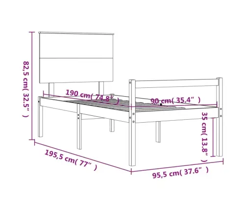 Lova Senjorams Su Galvūgaliu, Baltas, Mediena, Vienvietis
