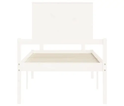 Lova Senjorams Su Galvūgaliu, Baltas, Mediena, Vienvietis