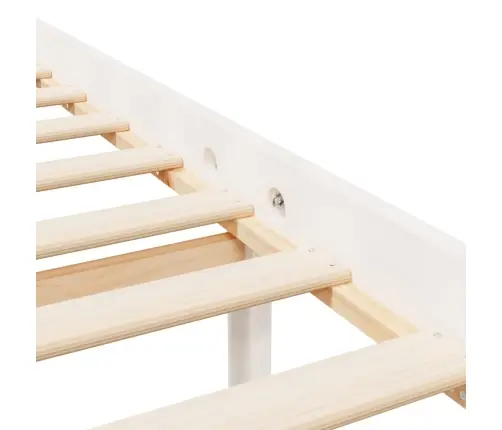 Vanemate Inimeste Voodiraam Peatsiga, Valge, 90X200 Cm Täispuit