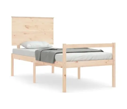 Gulta Ar Galvgali Senioriem, 100X200 Cm, Masīvkoks Vidaxl