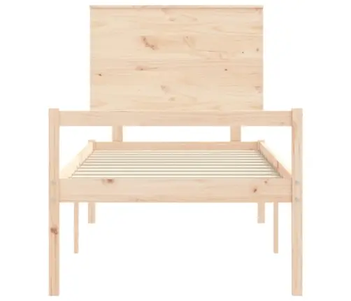 Gulta Ar Galvgali Senioriem, 100X200 Cm, Masīvkoks Vidaxl