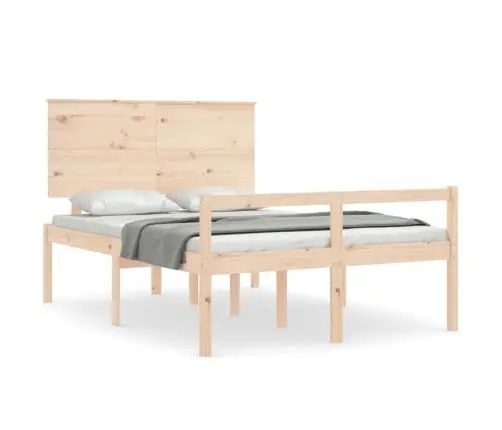 Gulta Ar Galvgali Senioriem, 140X200 Cm, Masīvkoks Vidaxl