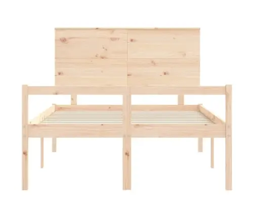 Gulta Ar Galvgali Senioriem, 140X200 Cm, Masīvkoks Vidaxl