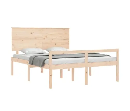 Gulta Ar Galvgali Senioriem, 160X200 Cm, Masīvkoks Vidaxl