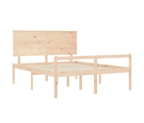 Gulta Ar Galvgali Senioriem, 160X200 Cm, Masīvkoks Vidaxl