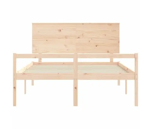 Gulta Ar Galvgali Senioriem, 160X200 Cm, Masīvkoks Vidaxl