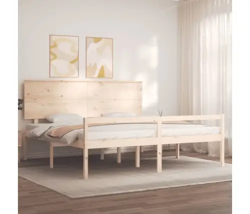 Gulta Ar Galvgali Senioriem, Super King Size, Masīvkoks Vidaxl