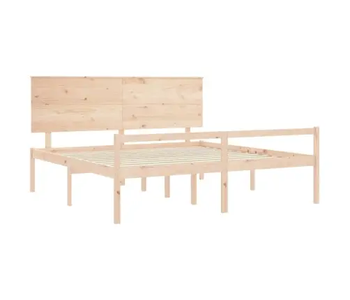 Gulta Ar Galvgali Senioriem, Super King Size, Masīvkoks Vidaxl