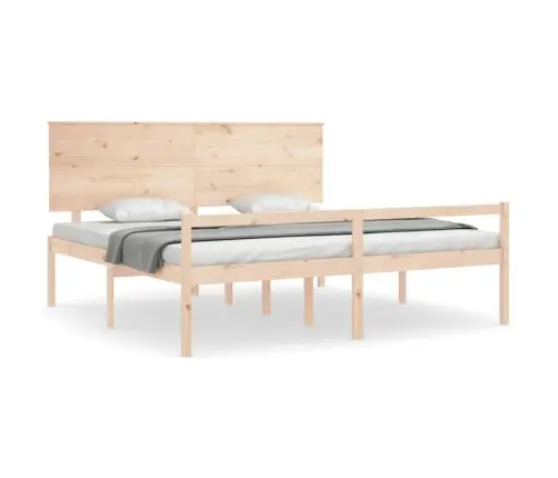 Gulta Ar Galvgali Senioriem, 200X200 Cm, Masīvkoks Vidaxl