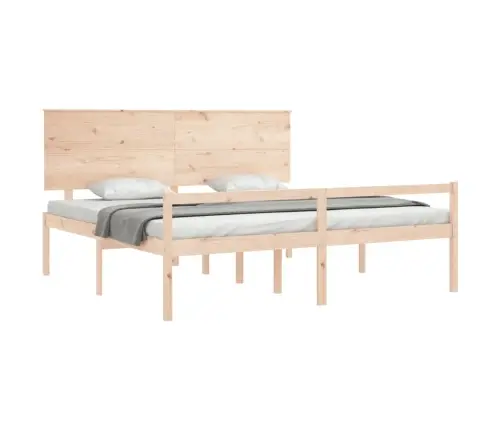 Gulta Ar Galvgali Senioriem, 200X200 Cm, Masīvkoks Vidaxl